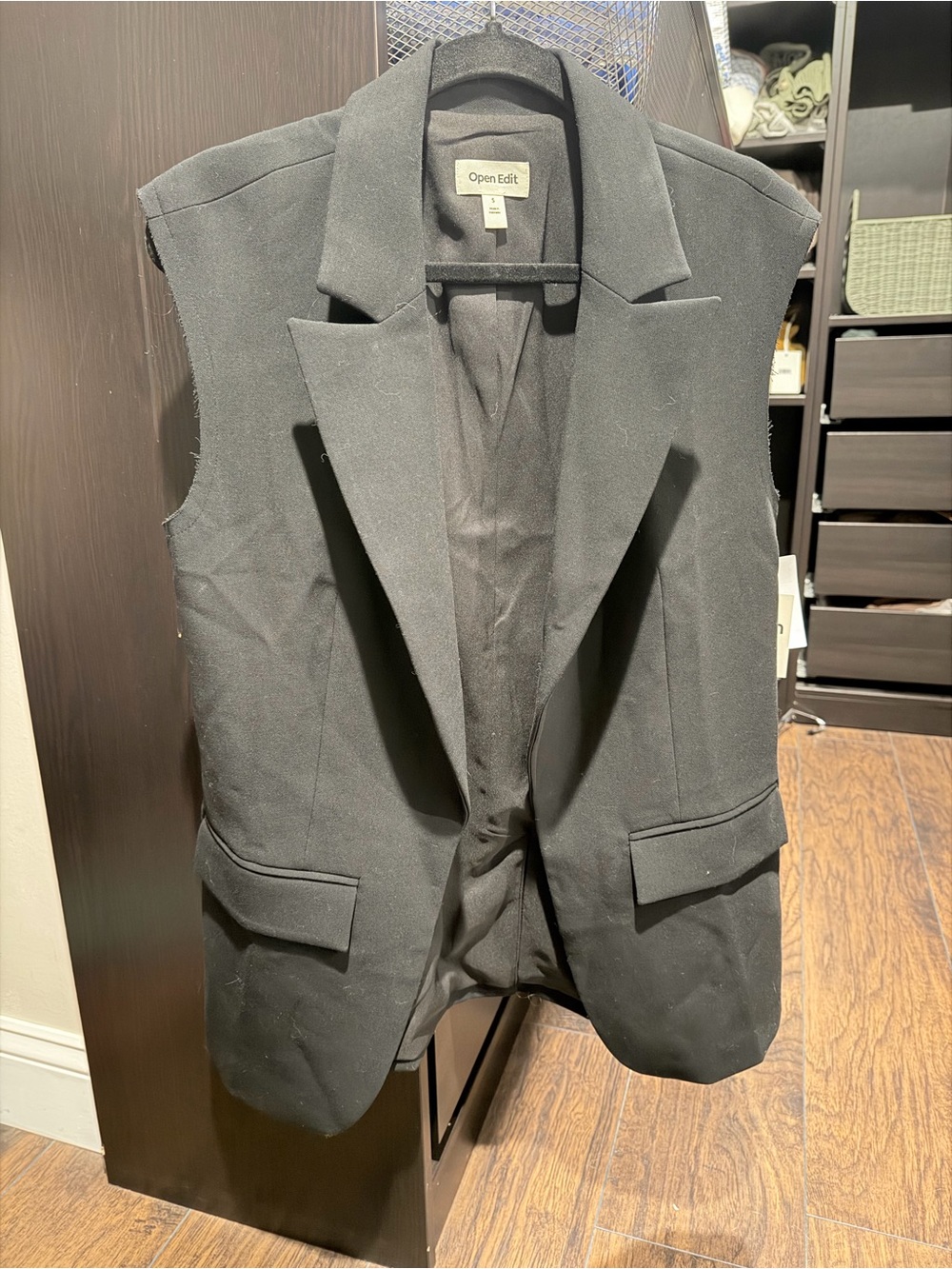 Nordstrom Black Sleeveless Blazer Vest - Picture 2 of 3